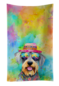 Schnauzer Hippie Dawg Kitchen Towel (Color: 194030853726)