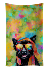 Scottish Terrier Hippie Dawg Kitchen Towel (Color: 194030853764)