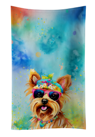 Yorkshire Terrier Hippie Dawg Kitchen Towel (Color: 194030853931)