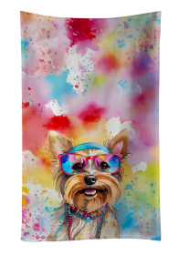 Yorkshire Terrier Hippie Dawg Kitchen Towel (Color: 194030853962)