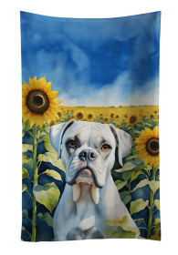 Boxer in Sunflowers Kitchen Towel (Color: 198453048479)