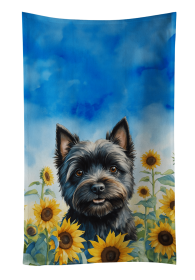 Cairn Terrier in Sunflowers Kitchen Towel (Color: 198453048523)