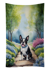 Boston Terrier Spring Path Kitchen Towel (Color: 198453226167)