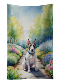 Bull Terrier Spring Path Kitchen Towel (Color: 198453226259)