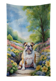 English Bulldog Spring Path Kitchen Towel (Color: 198453405401)