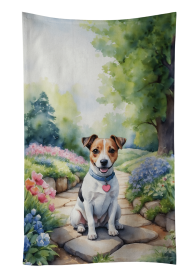 Jack Russell Terrier Spring Path Kitchen Towel (Color: 198453405722)
