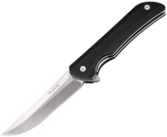 Ruike Hussar Plain Blade + Pocket Clip (Color: Black G-10 Handle)