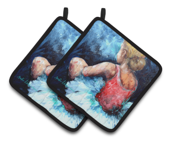 Ballet Pair of Pot Holders (Color: Ballet Star Struck, size: 7.5 x 7.5)