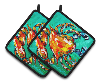Crab Pair of Pot Holders (Color: Crab, size: 7.5 x 7.5)