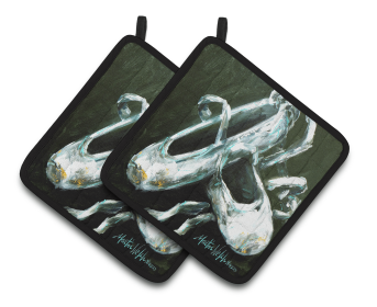 Ballet Pair of Pot Holders (Color: Ballet Golden Toes, size: 7.5 x 7.5)