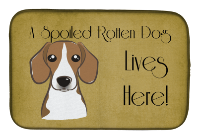 Spoiled Dog Lives Here Dish Drying Mat (Color: Beagle, size: 14 x 21)