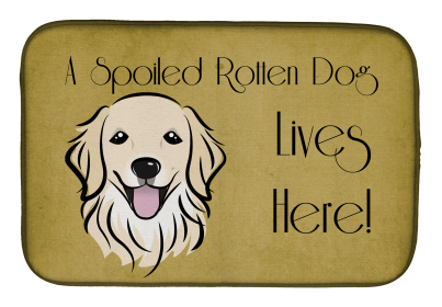 Spoiled Dog Lives Here Dish Drying Mat (Color: Golden Retriever, size: 14 x 21)