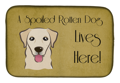 Spoiled Dog Lives Here Dish Drying Mat (Color: Golden Retriever - Shorthair, size: 14 x 21)