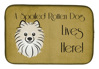 Spoiled Dog Lives Here Dish Drying Mat (Color: Pomeranian, size: 14 x 21)