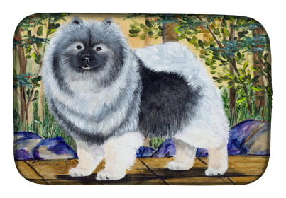 Keeshond Dish Drying Mat (size: 14 x 21)